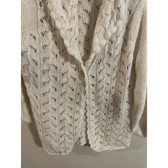 Coldwater Creek Ramie & Cotton Chunky Knit Cardigan - Picture 4 of 11